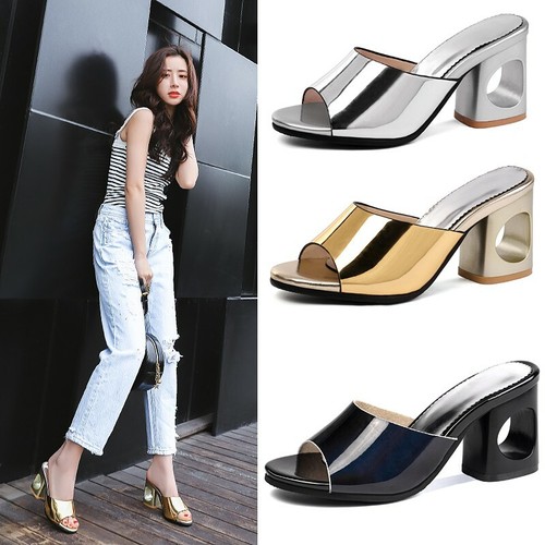 womens block heel mules